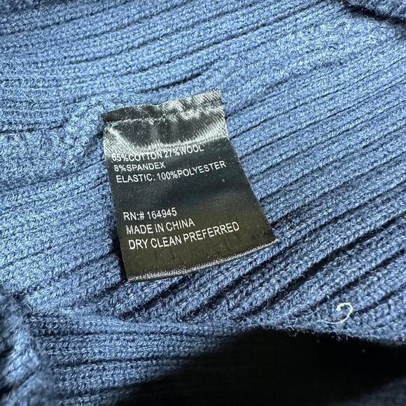 TOCCIN NY NWT Felicity Long Sleeve Ribbed Knit Sweater Dress Navy Size Small - Picture 6 of 9